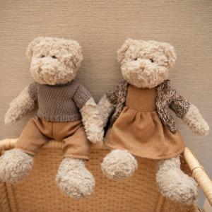 Brown sweater couple bear