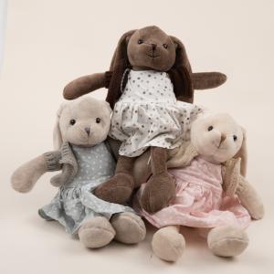 Bunny Plush with Polka Dot Dress and Knit Cardigan