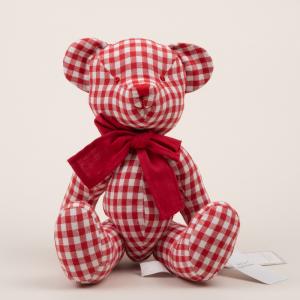 Cotton teddy toy with bow