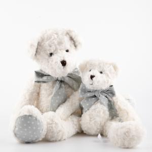 Cute White Teddy Bear Plush, Soft & Cuddly Polka Dot-Accent Bear Collection