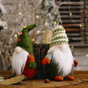 Festive Christmas Plush Decorations with Knitted Hats