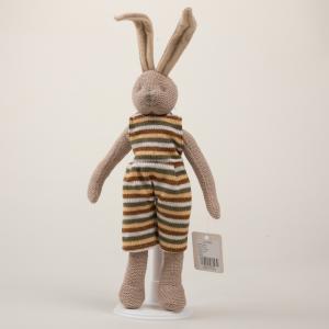 Knitted Rabbit with Overalls