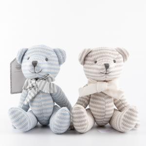 Knitted Striped Teddy Bear, Multi-Color Bear Stuffed Toy 