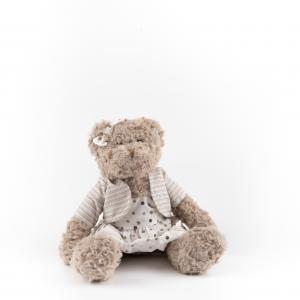 Polka Dot & Striped Dressed Teddy Bear Plush