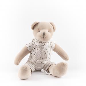 Polka Dot & Striped Outfit Teddy Bear Plush, Cute Dressed Bear Stuffed Toy