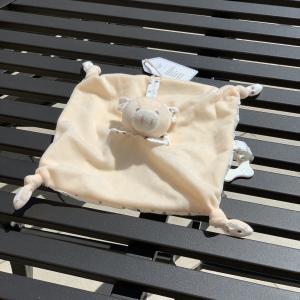 Polka Dot Pig Lovey Plush burp cloth