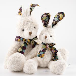 Soft Bunny Stuffed Animal with Floral Accents