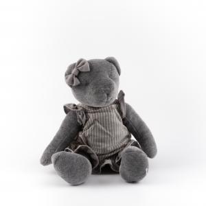 Soft  Teddy Bear with Striped Outfit, Huggable Stuffed Animal