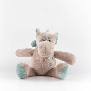 Star-Accent Dinosaur Plush, Beige & Teal Stuffed Dinosaur Toy