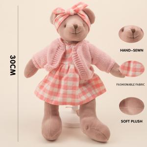 Wearing floral clothes, purple bear