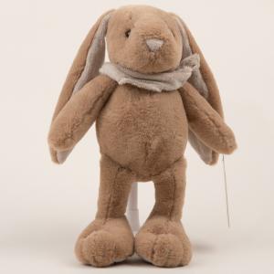 colorful Bunny Plush Toy with Light Grey Scarf